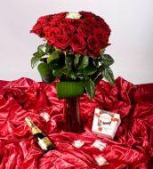 Roses, chocolate and champagne 